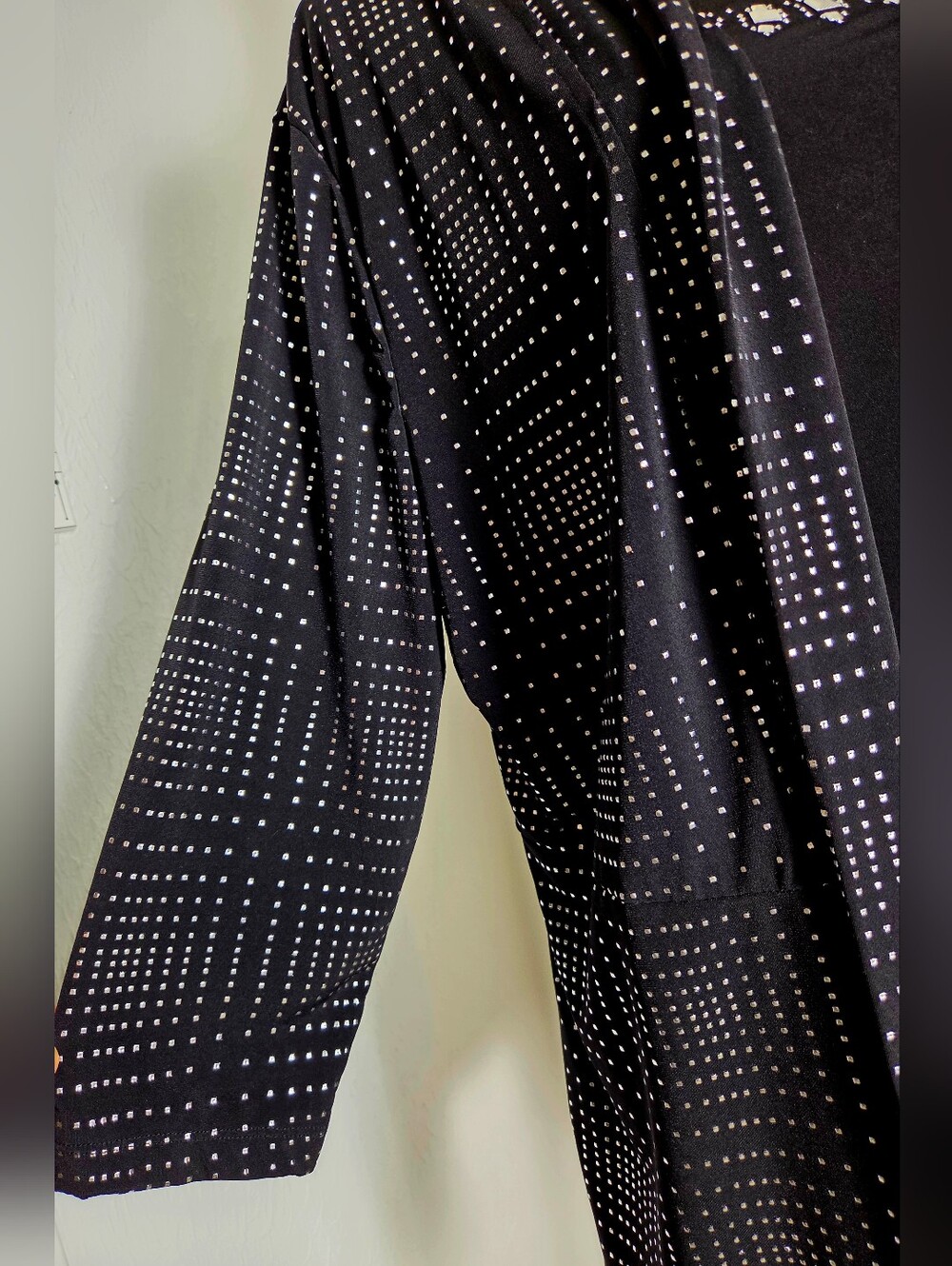 JM Collection Black & Silver Studded Waterfall Jacket with Tank, Size XL - Picture 6 of 11